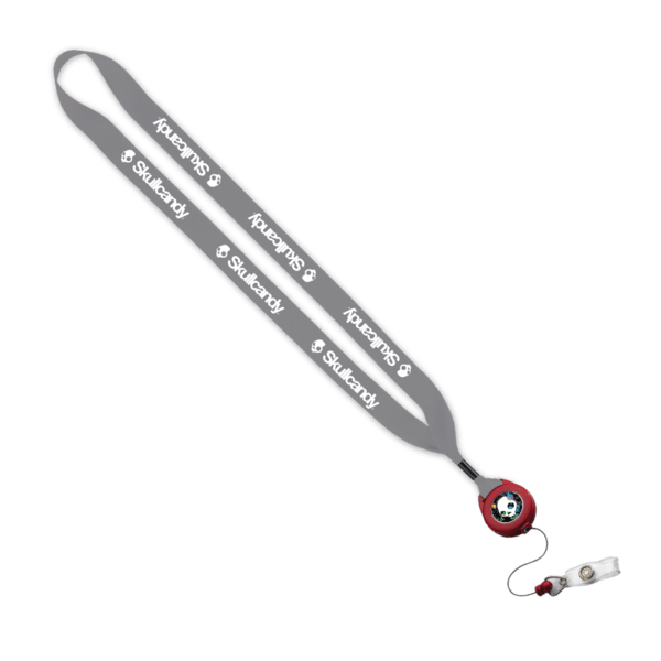 3/4" Polyester Lanyard with Metal Crimp & Retractable Badge Reel 248