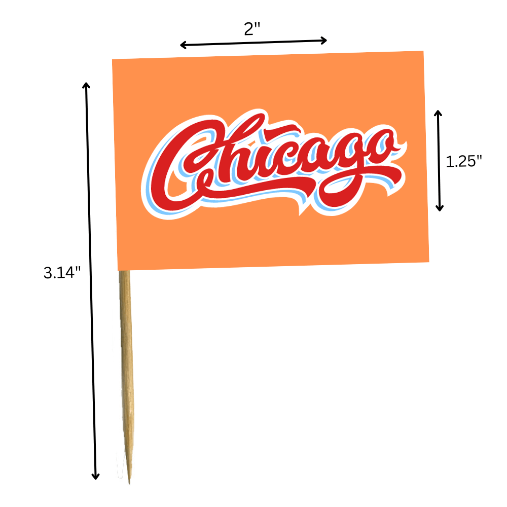 3.14 Inch Bulk Custom Toothpick Flags - Rectangle Medium - 2" x 1.25" 6