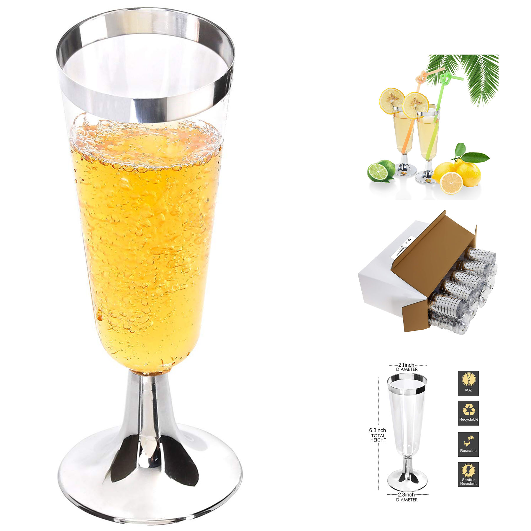 5 Oz Plastic Champagne Flutes 2