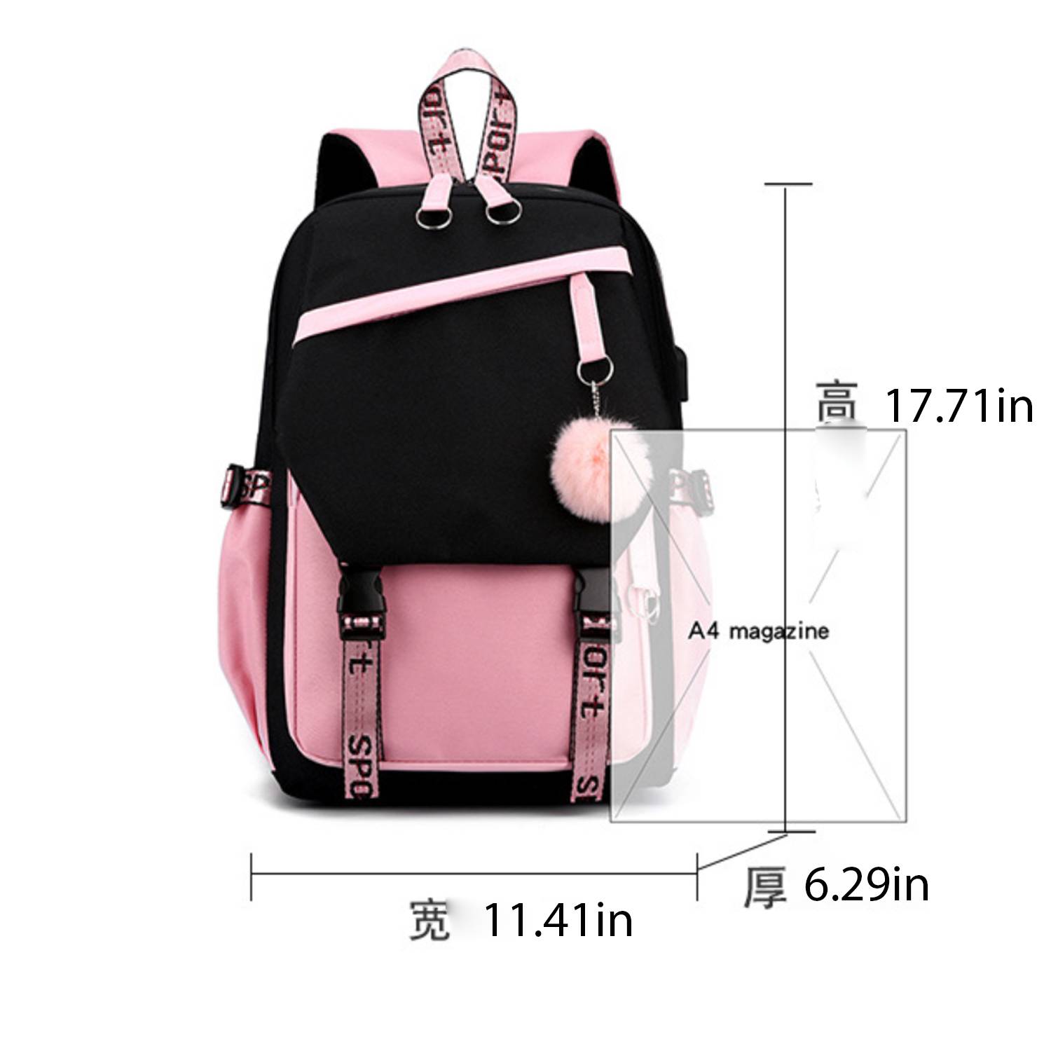 Nylon Backpack Student's Schoolbag 6