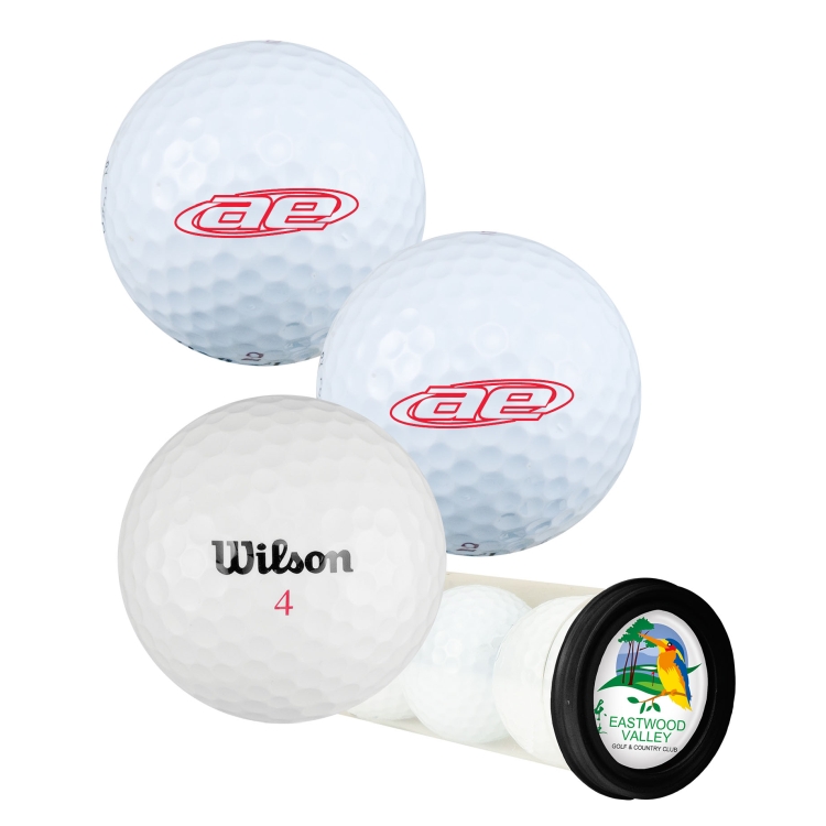Three Ball Value Golf Gift Tube with Domed Imprint