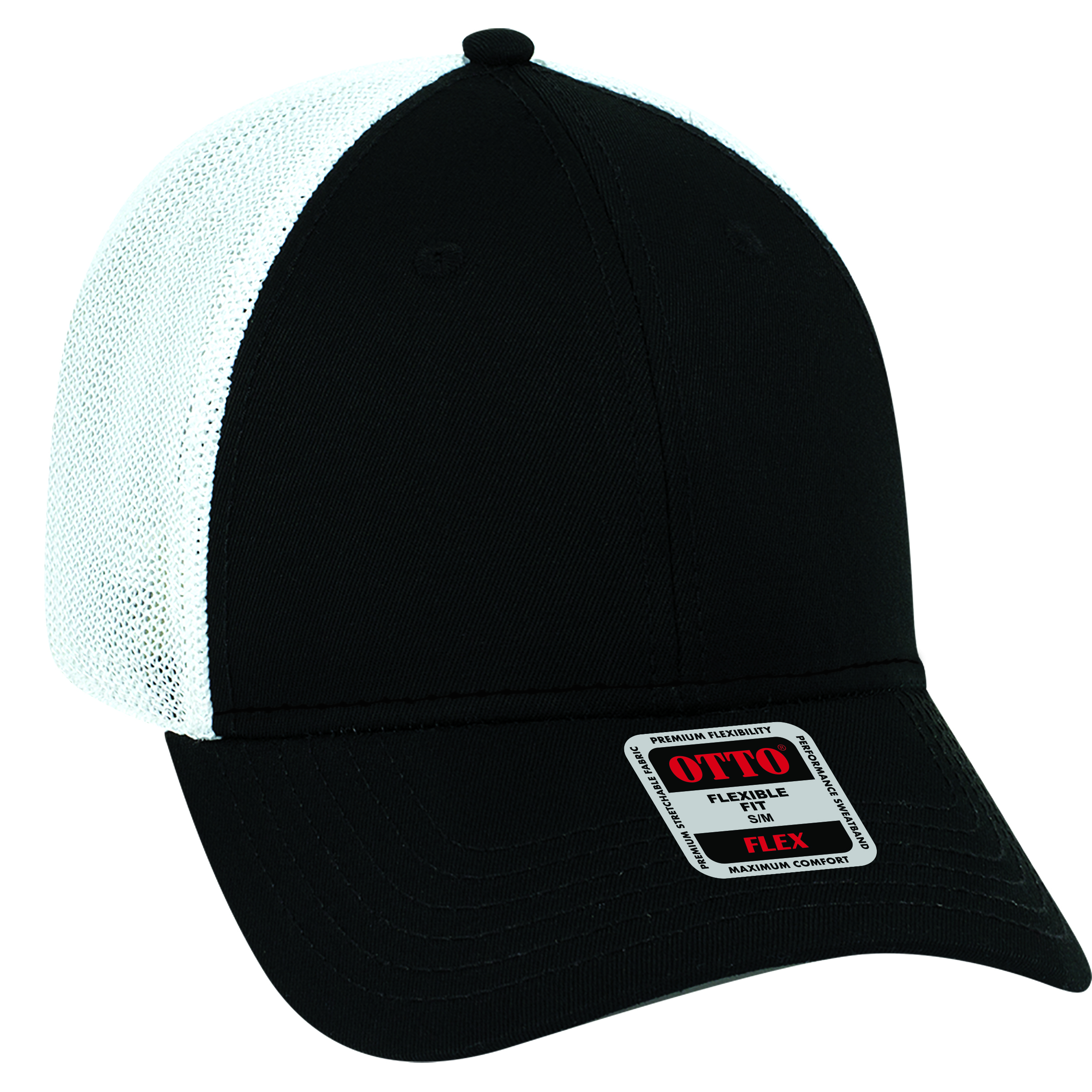 OTTO CAP® OTTO FLEX® Fitted 6 Panel Low Profile Mesh Back Trucker Hat 74