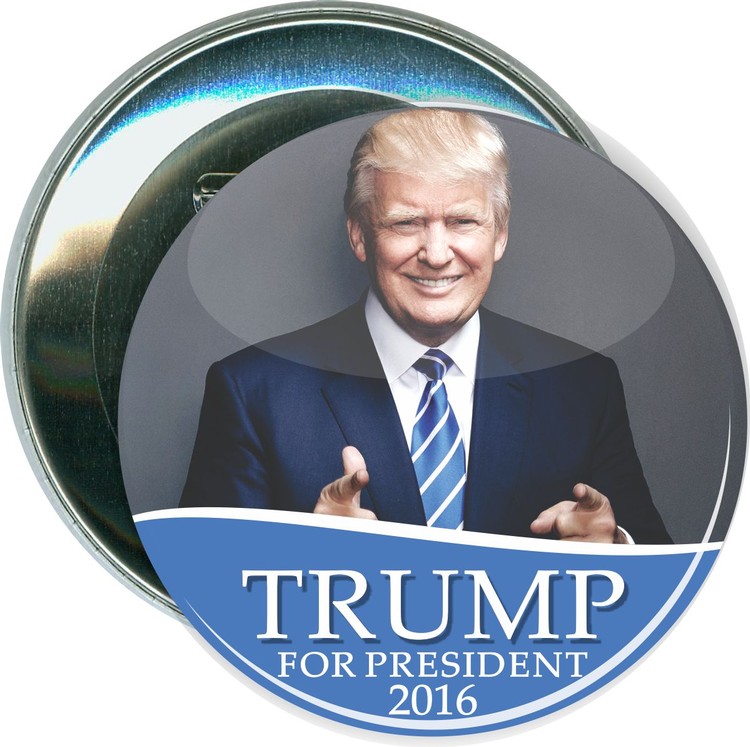 Trump, Trump for President, Pointing , Political Button