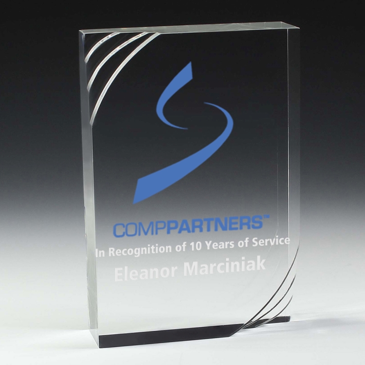 1 1/4" Thick Freestanding Acrylic Awards - 6" 4