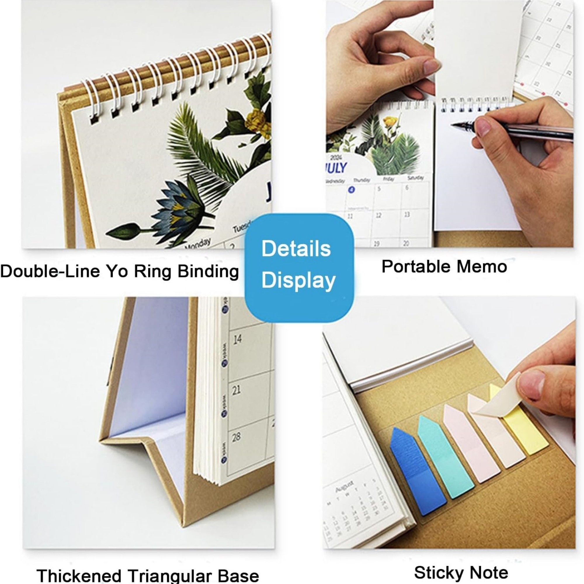 18 Months 10.2"*10.2" Starry Sky Plant Desk Calendar From Jan 2025 To June 2026 4