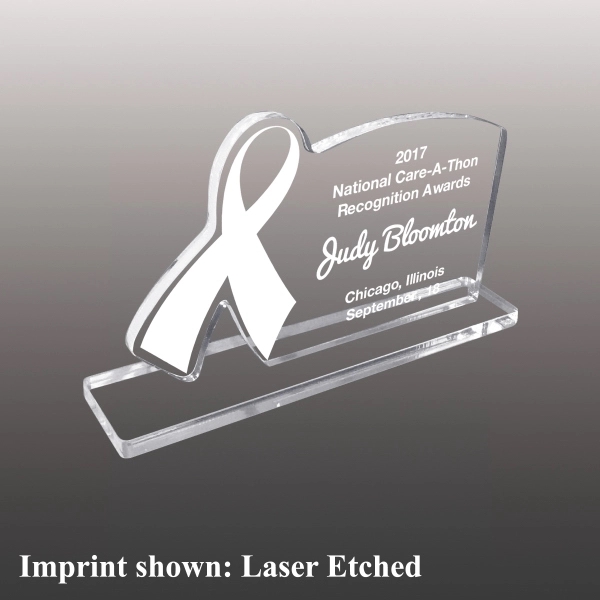 Breast Cancer Awareness Ribbon Award - Laser Etched