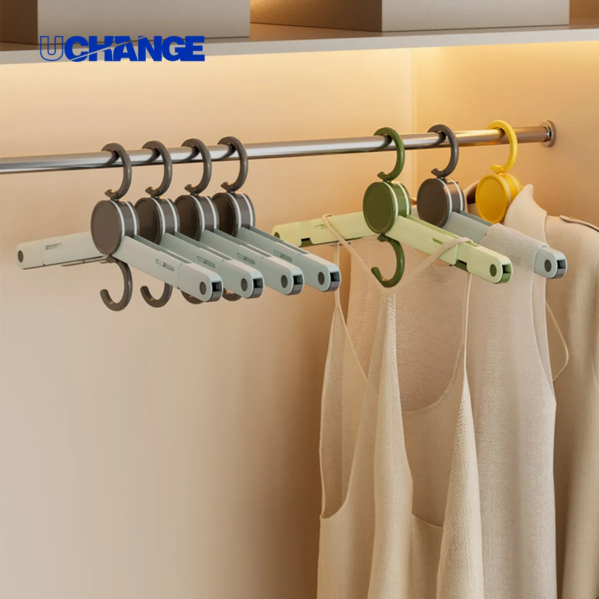Foldable Travel Hanger With Clips Compact Portable 2