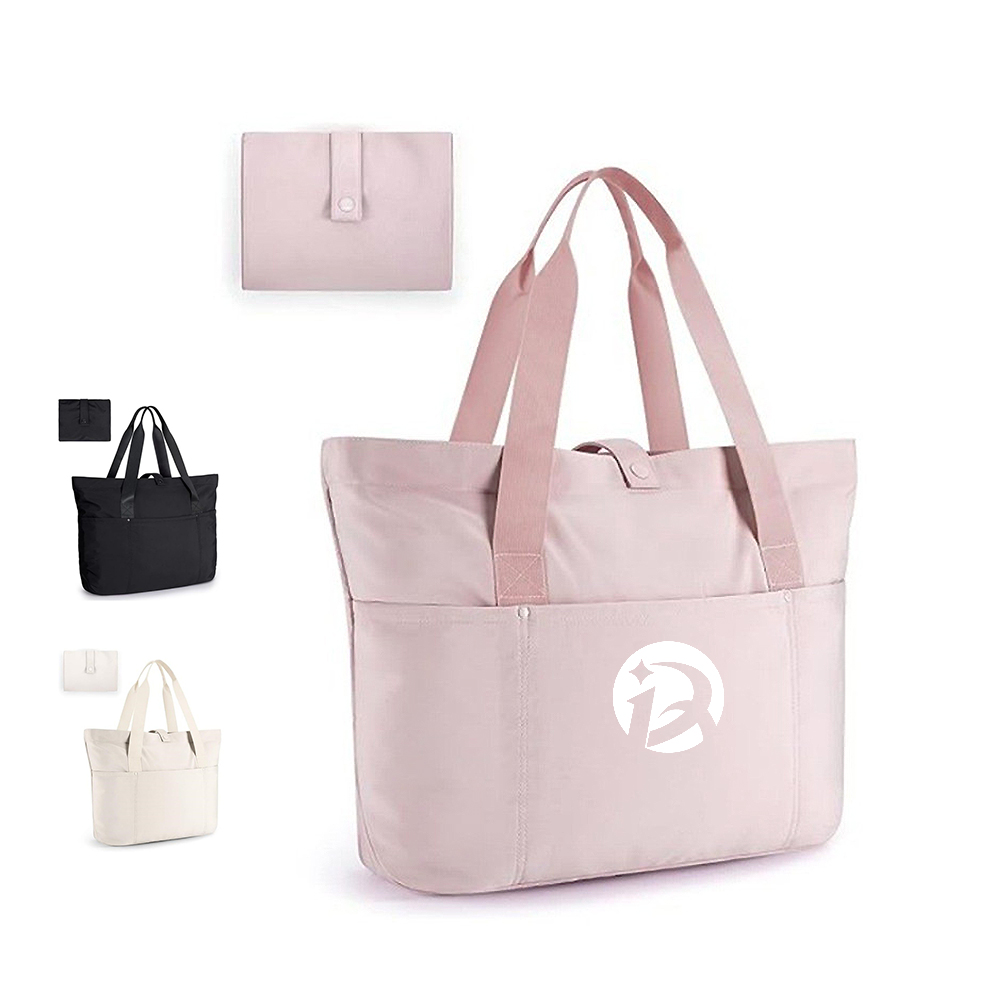 Foldable Tote Bag with Front Pocket and Carry Handles 6