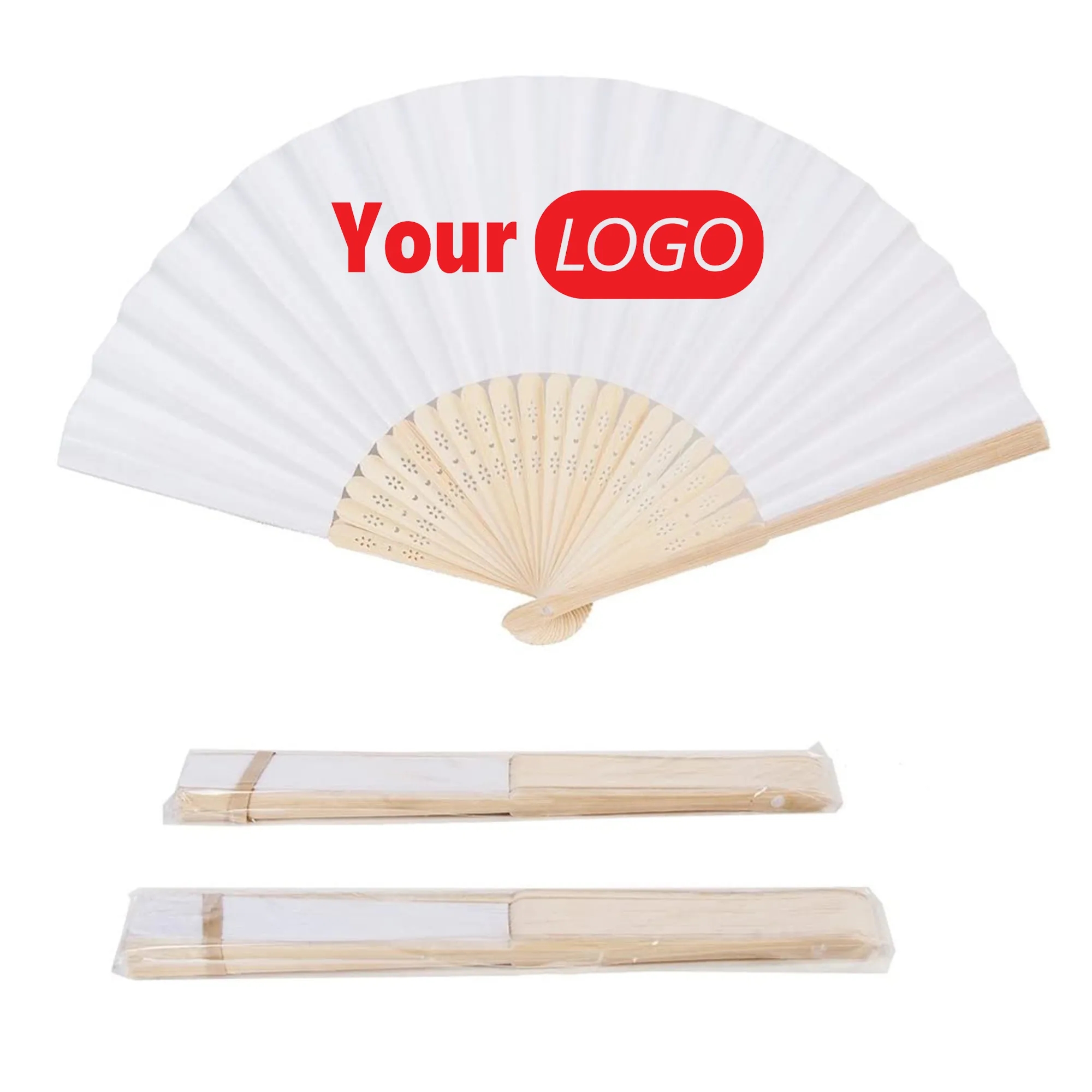 Bamboo Handheld Folding Paper Fan 2