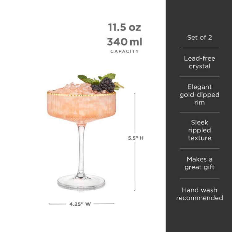 Viski® Meridian Coupe Glass, set of 2 6