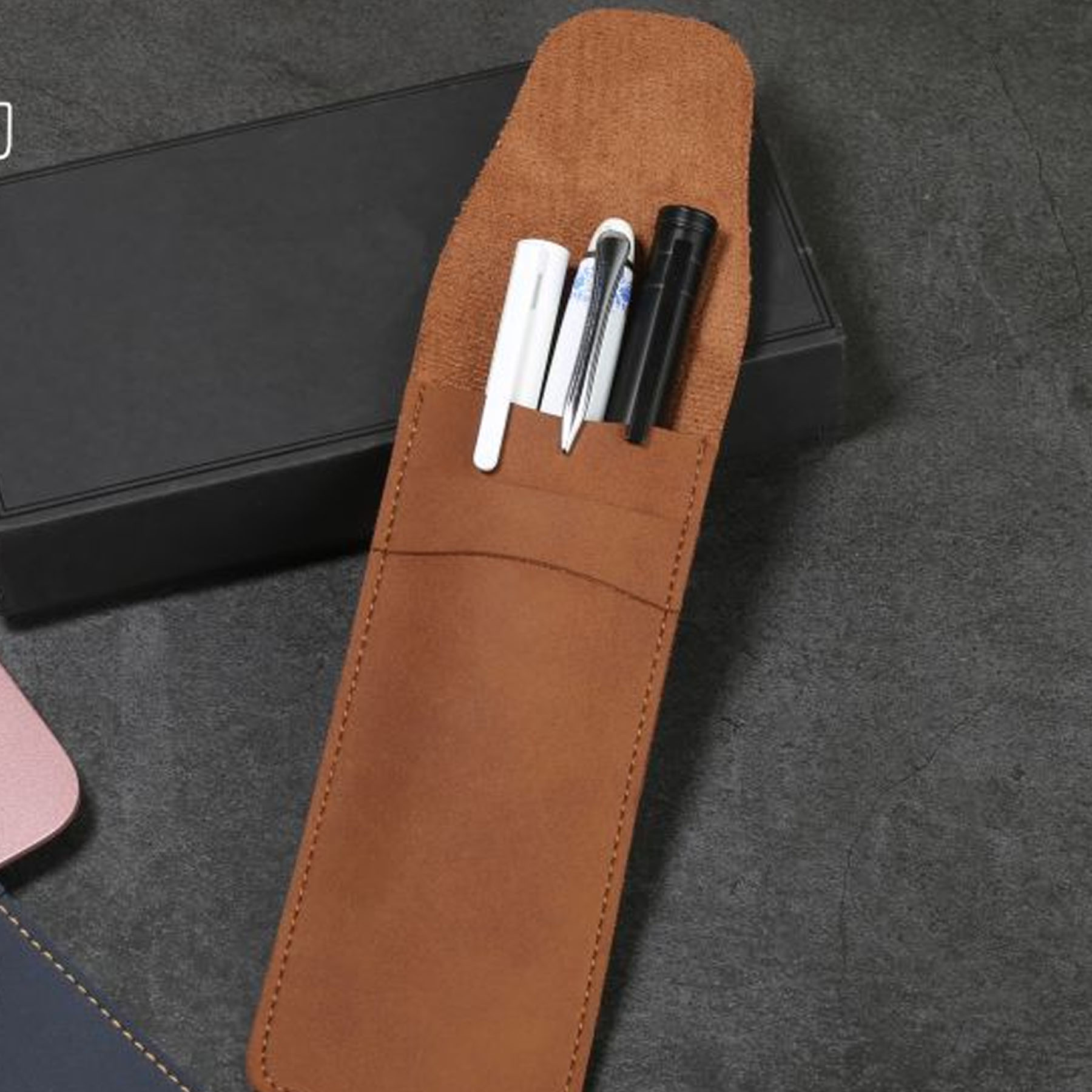 PU Leather Flip Cover Pen Case 2