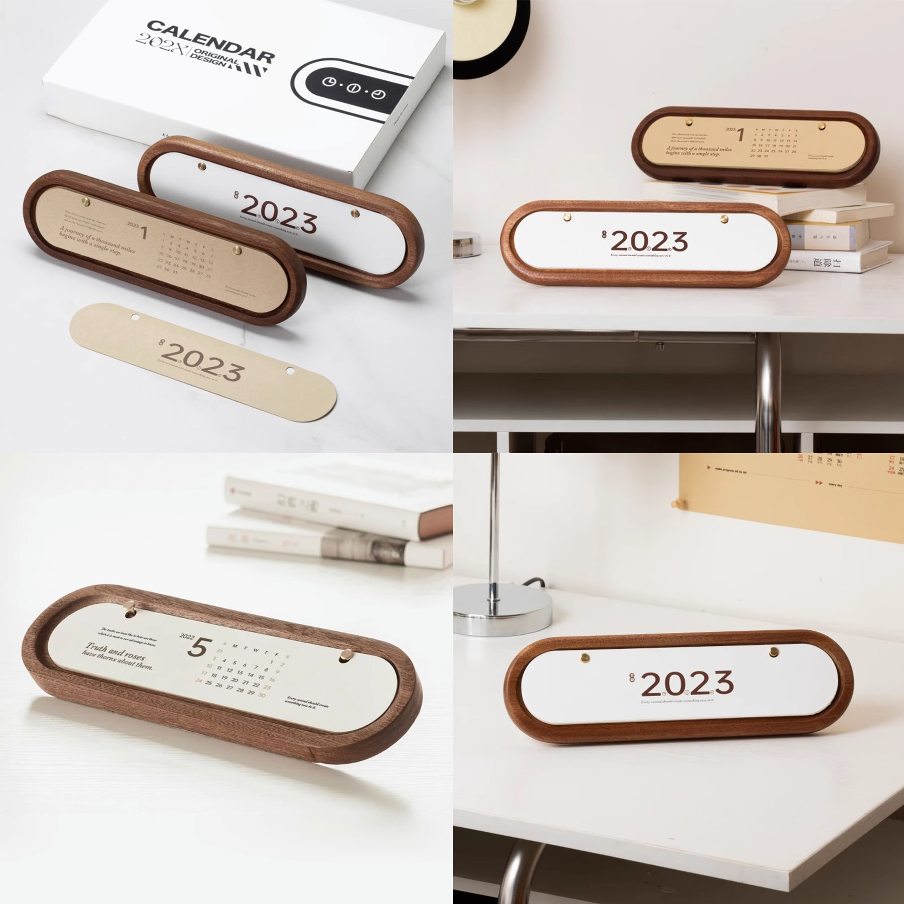 Ornament Wooden Desk Calendar Rack 2