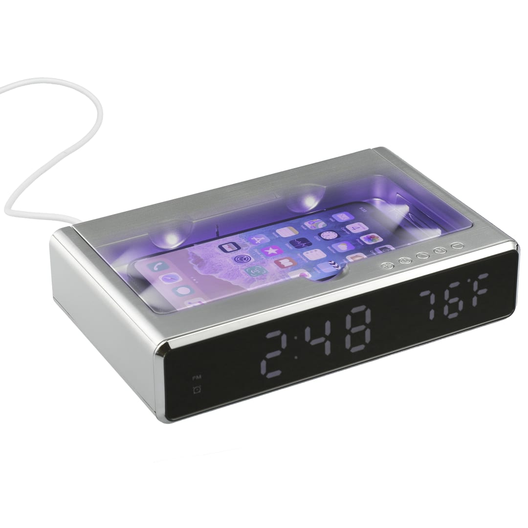 UV Sanitizer Desk Clock with Wireless Charging 4