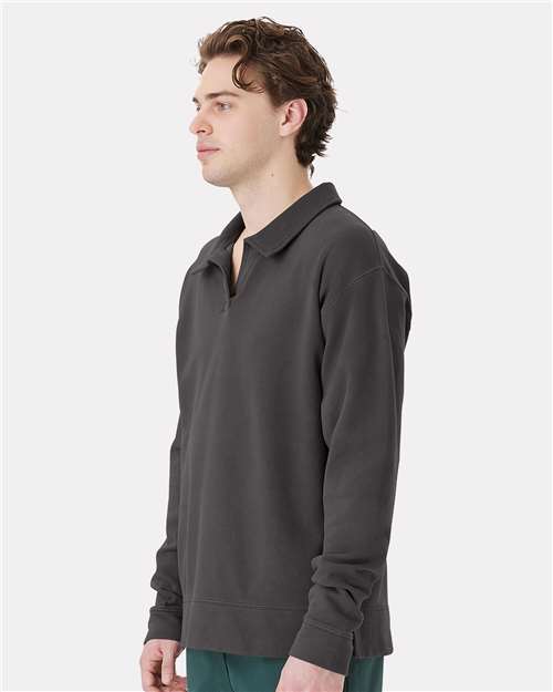 Unisex Garment-Dyed Polo Collar Sweatshirt - GDH490 14
