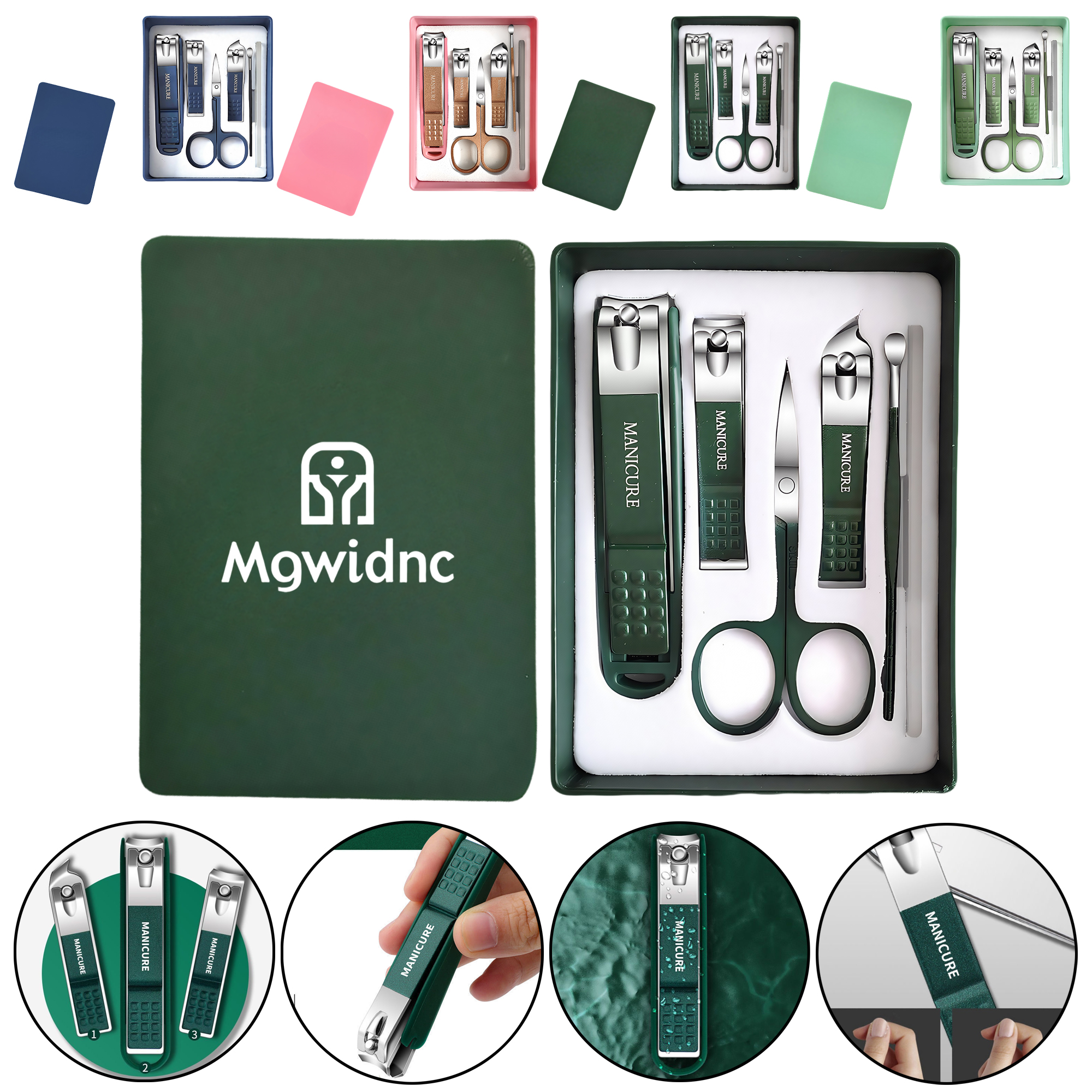 6-Piece Nail Clipper Set with Splash-Proof Design