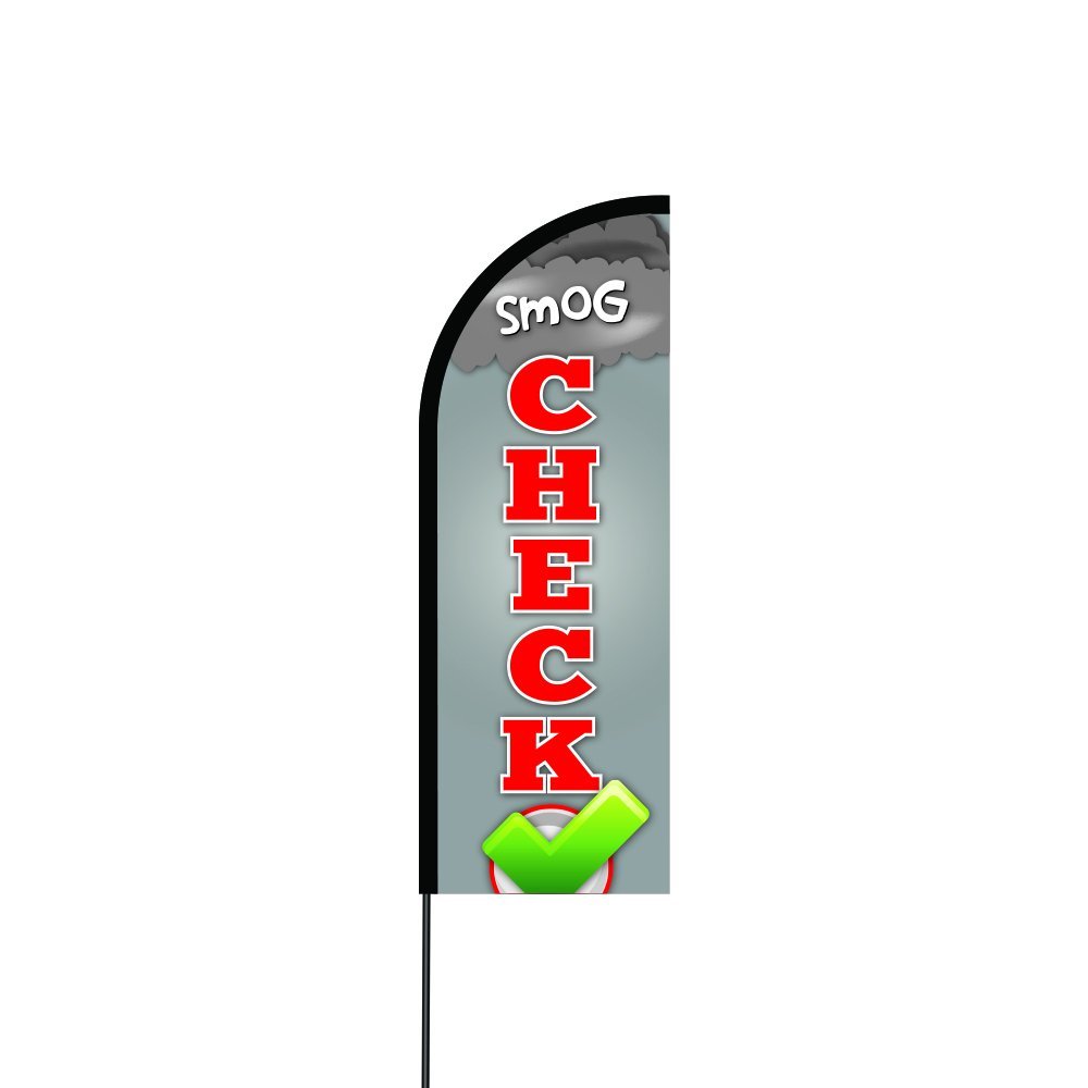 Smog Check Flag Kit 17' Feet Feather Flag Sign Outdoor Banner 2