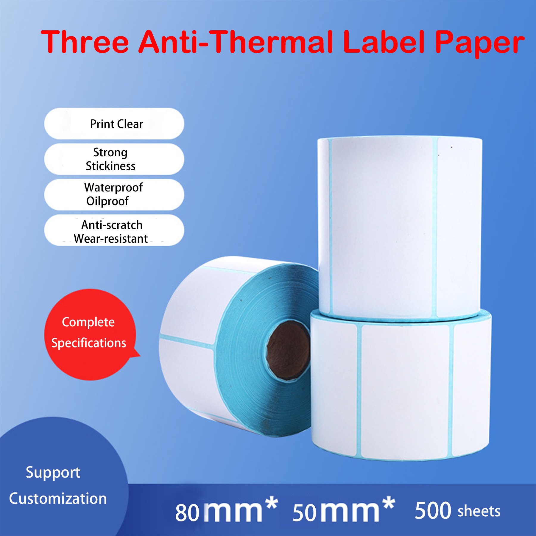 3 1/8" x 1 15/16" x 500 sheets Direct Thermal Labels 2