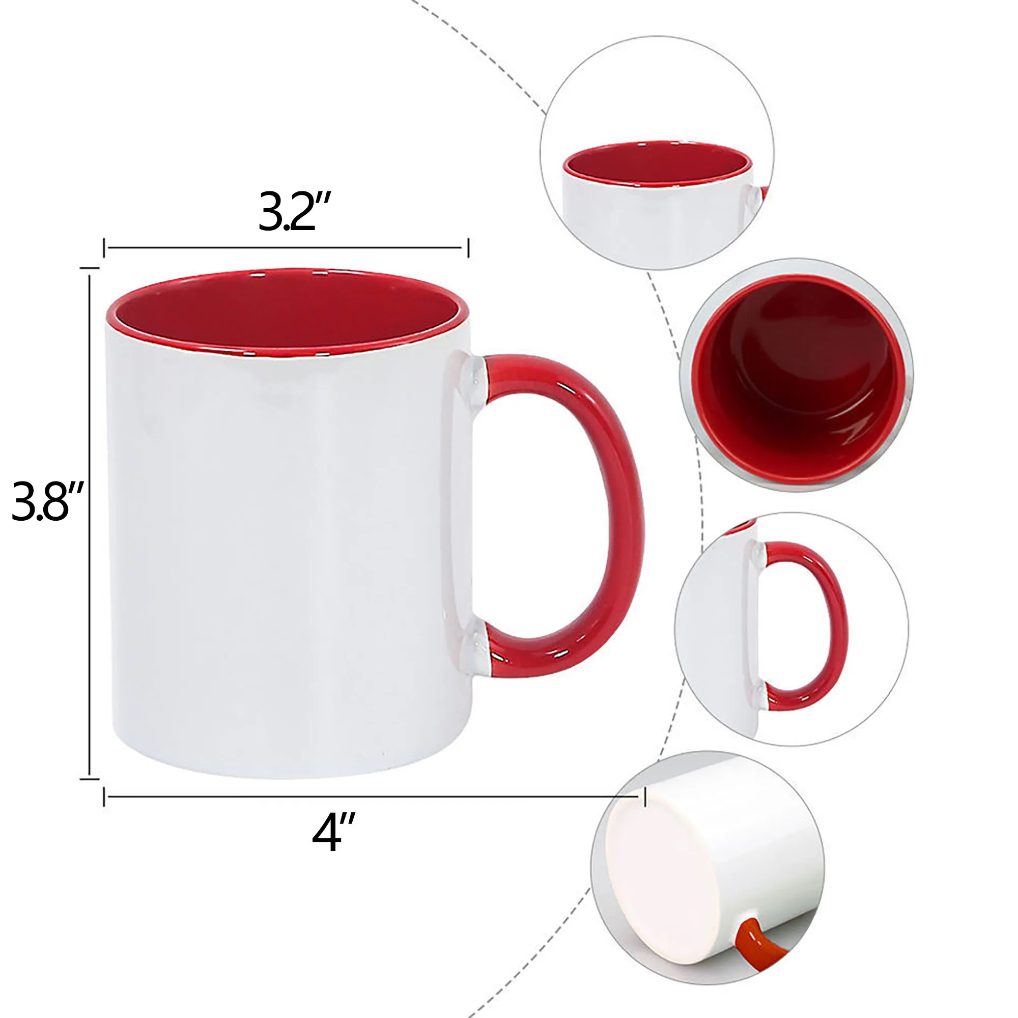 Full Color Printed 11oz Ceramic Inner Colored Mug 4