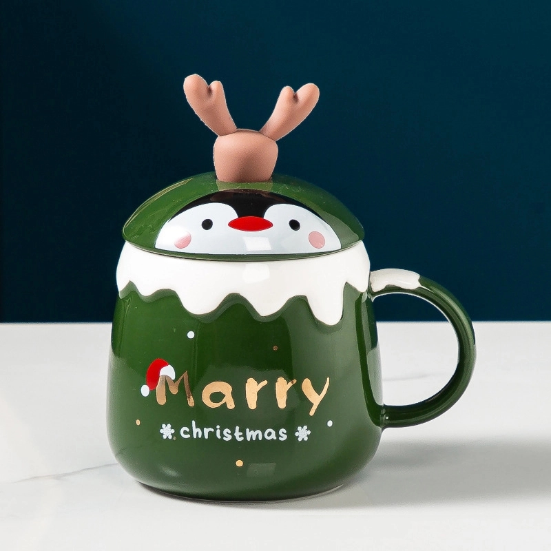 Christmas Antlers Shaped Coffee Ceramic Mug 2