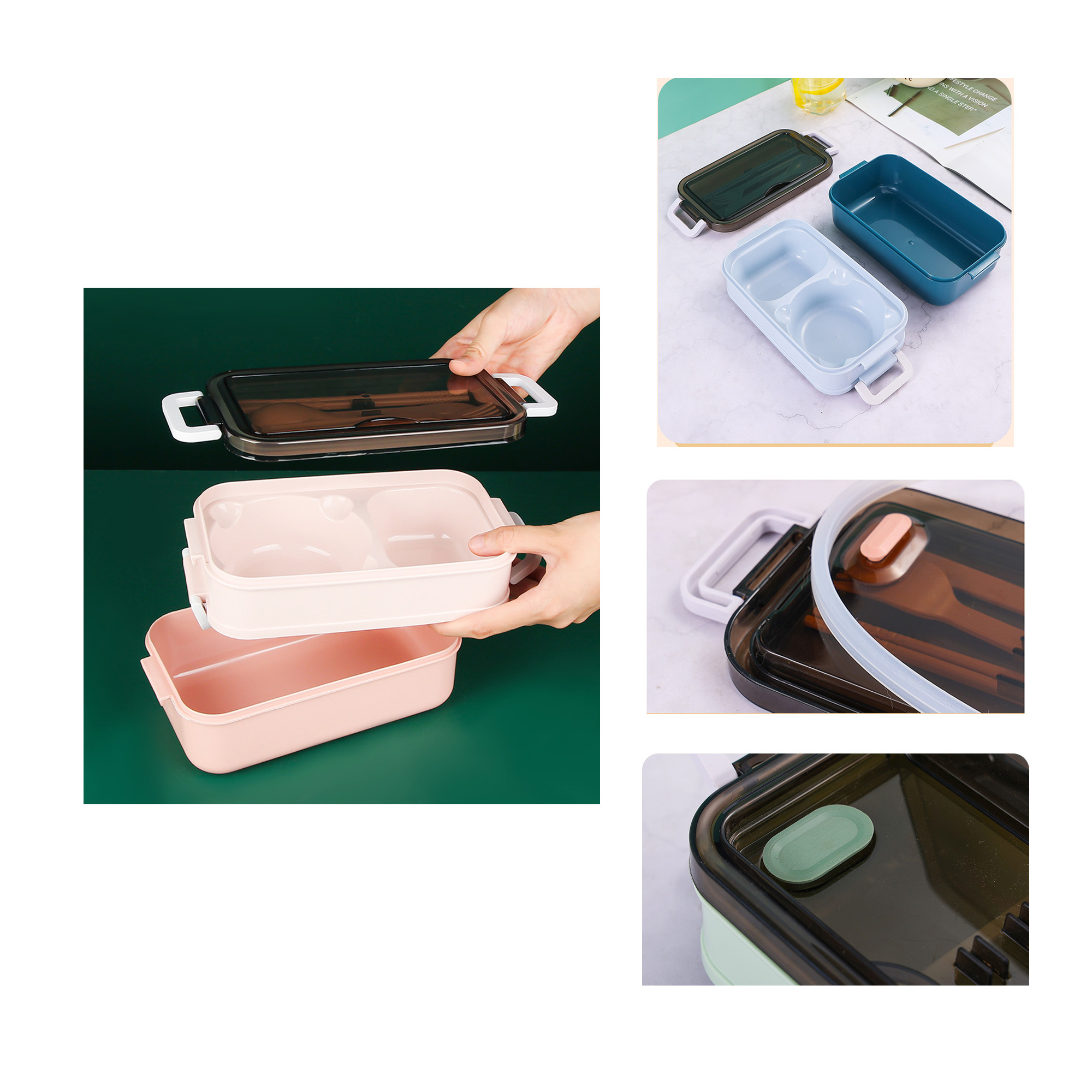 Double-layer Portable PP Plastic Lunch Box 3