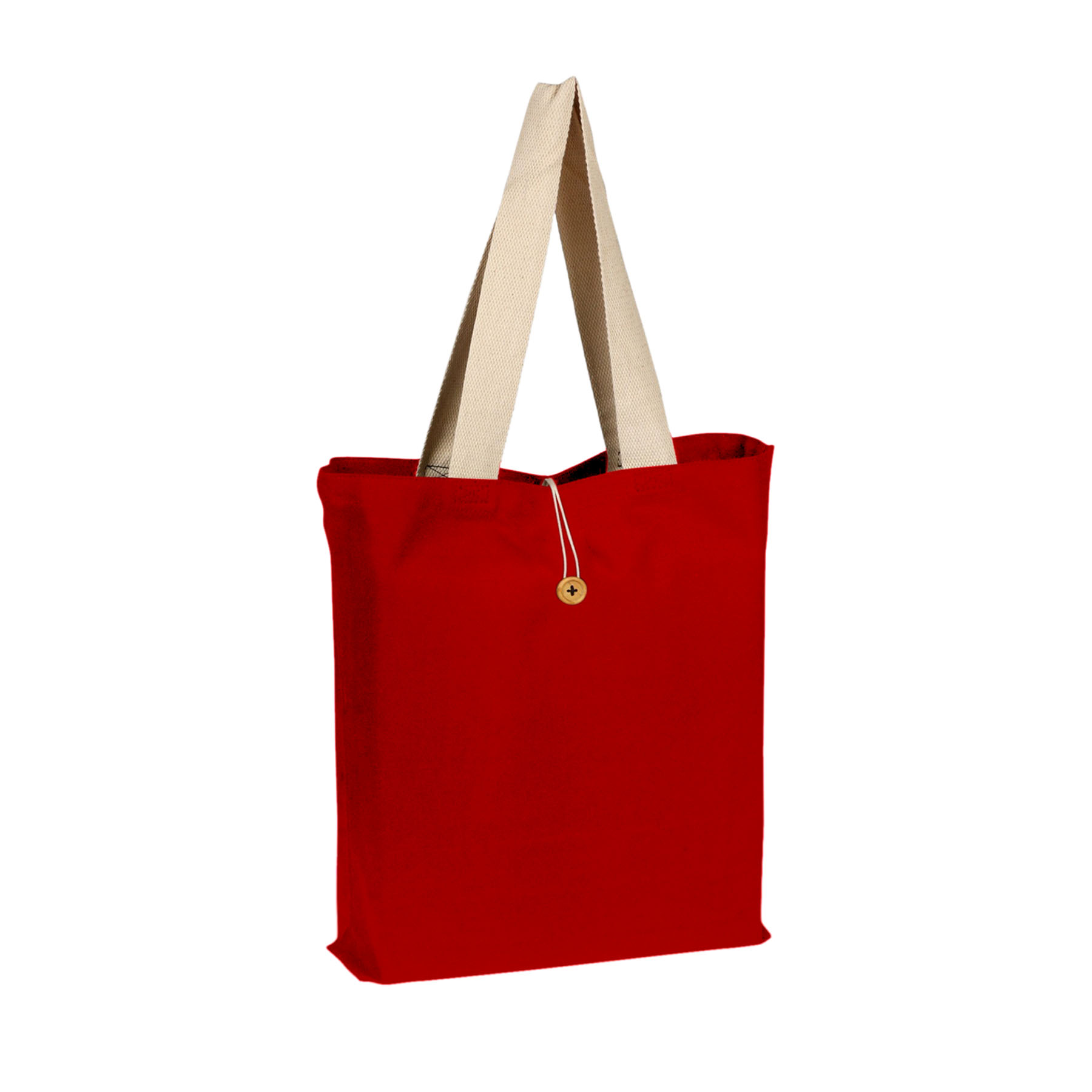 12oz. 100% Cotton Colored Button-Up Canvas Tote w/Natural Handle 6