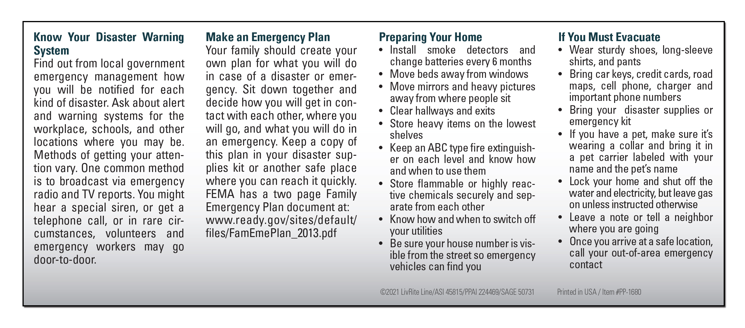 POCKET PAMPHLET - Natural Disasters Pocket Pamphlet 2