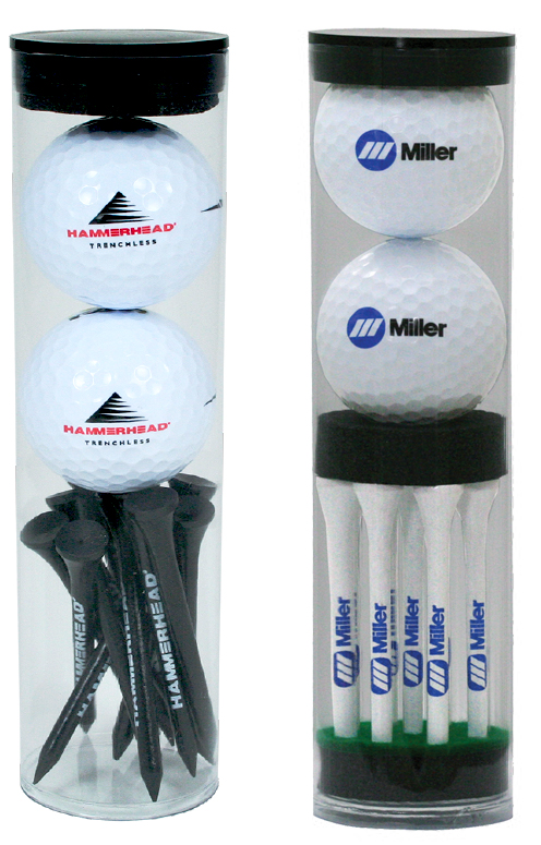 Ball Tube w/Nine 3/4" Tees & Plain White Golf Balls