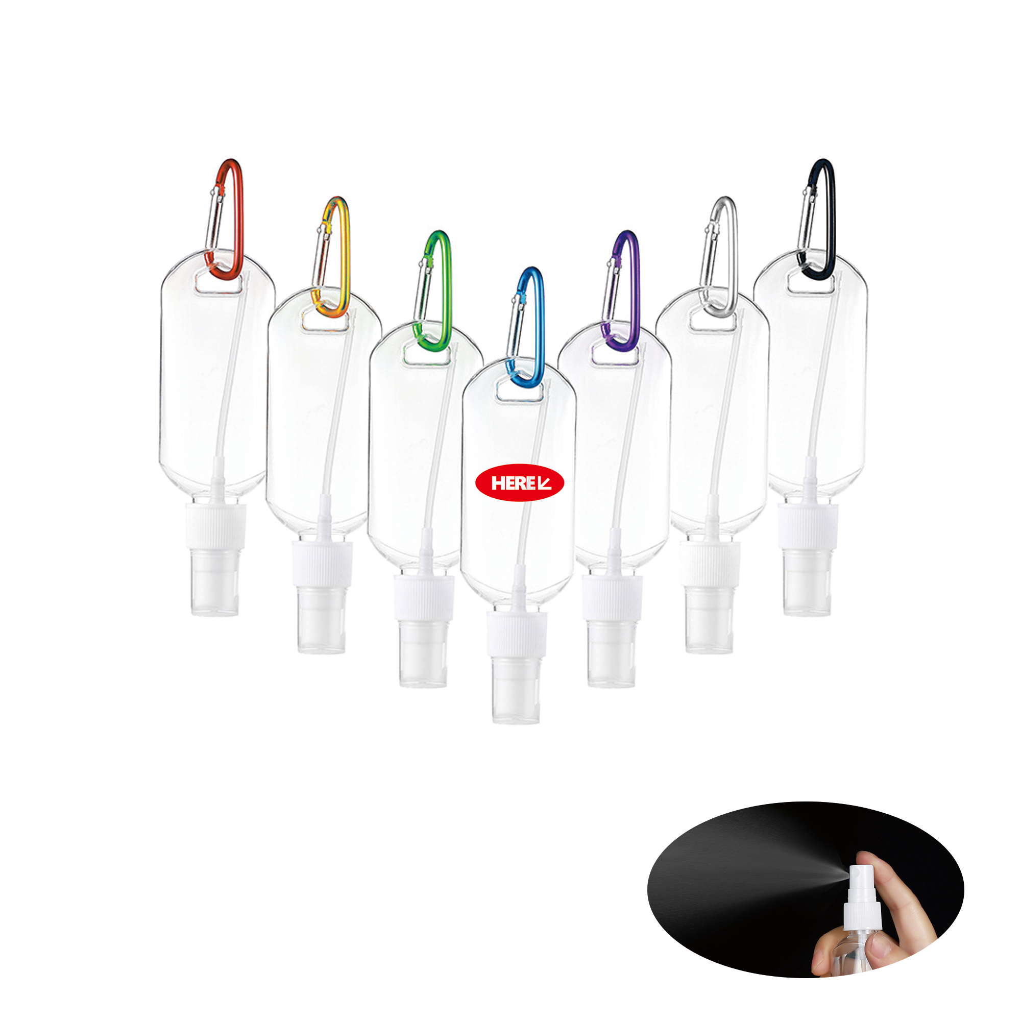 50ml Spray Bottle with Keychain 2