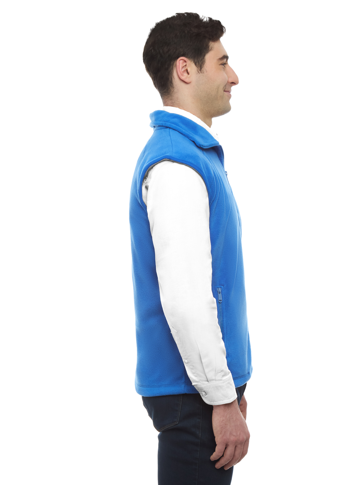 Blue Generation - Unisex 2-Pocket Micro Fleece Zip Front Vest 2