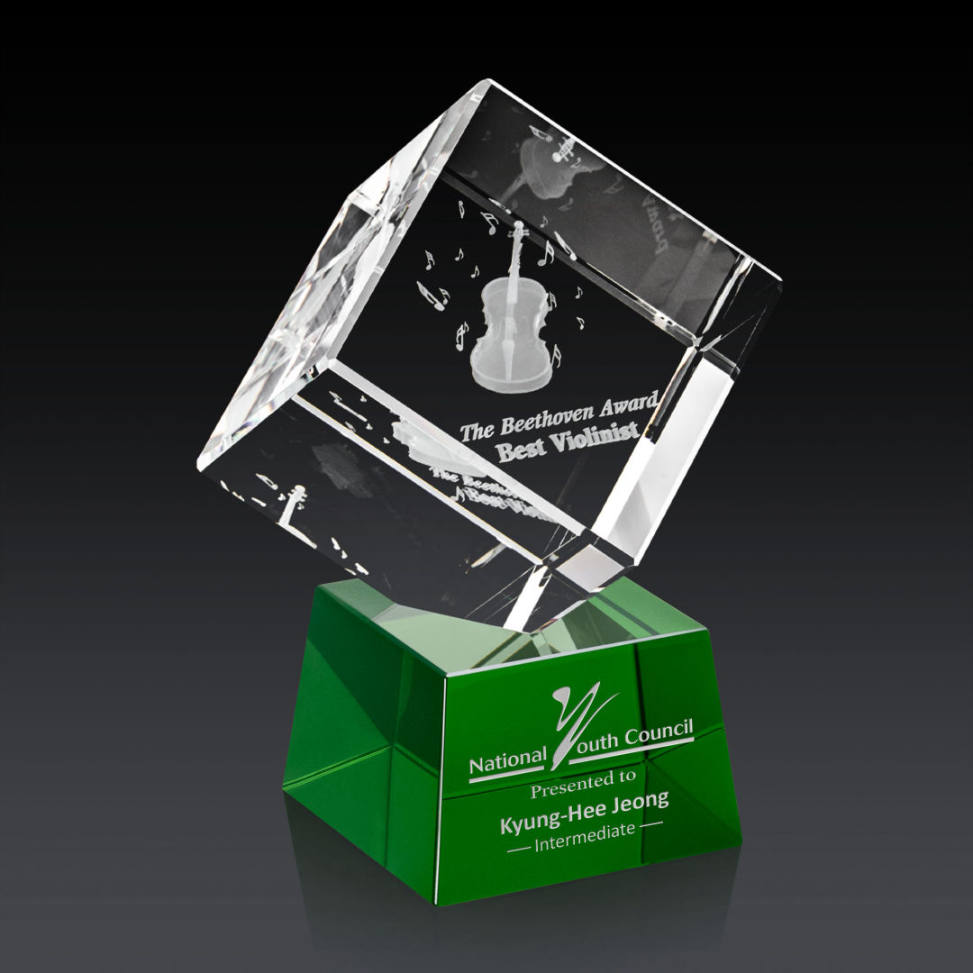 Burrill 3D Award on Robson Base - Green 5