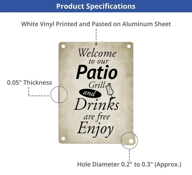 Aluminum Sign - 1ft x 1ft ( SQFT) 6