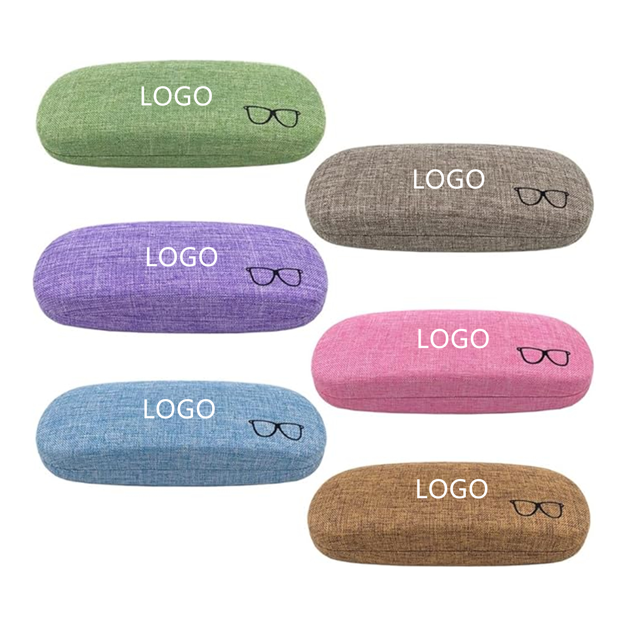 Hard Shell Linen Fabrics Eyeglasses Case