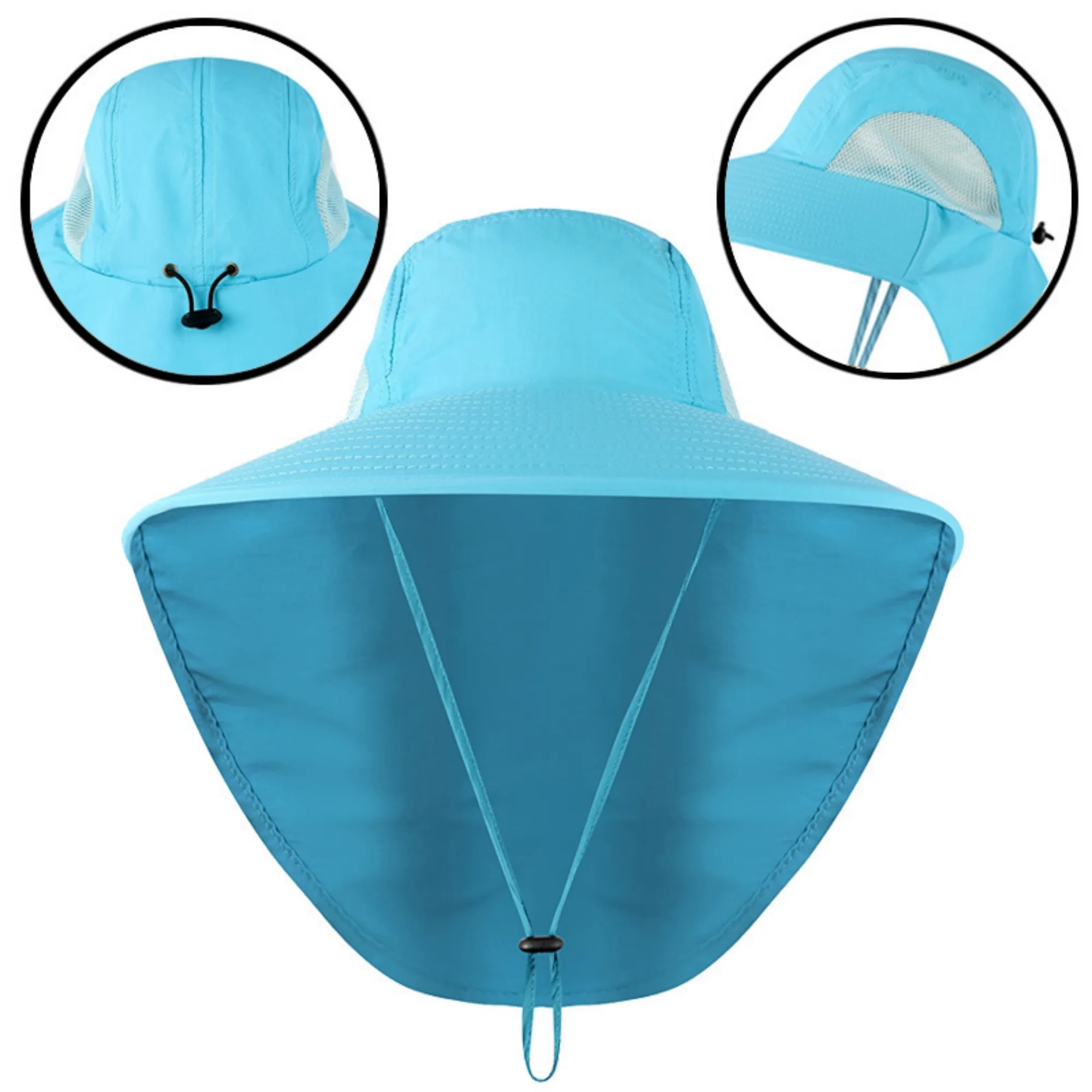 Quick Dry Wide Brim Fishing Sun Shawl Outdoors Cap 5
