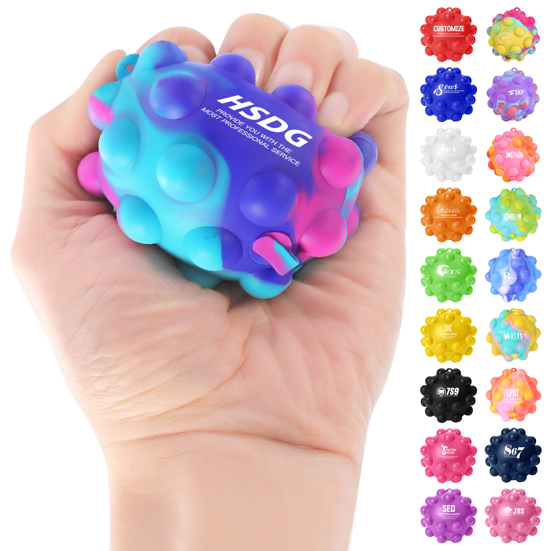Inflatable Silicone Push Pop Stress Reliever Ball 5