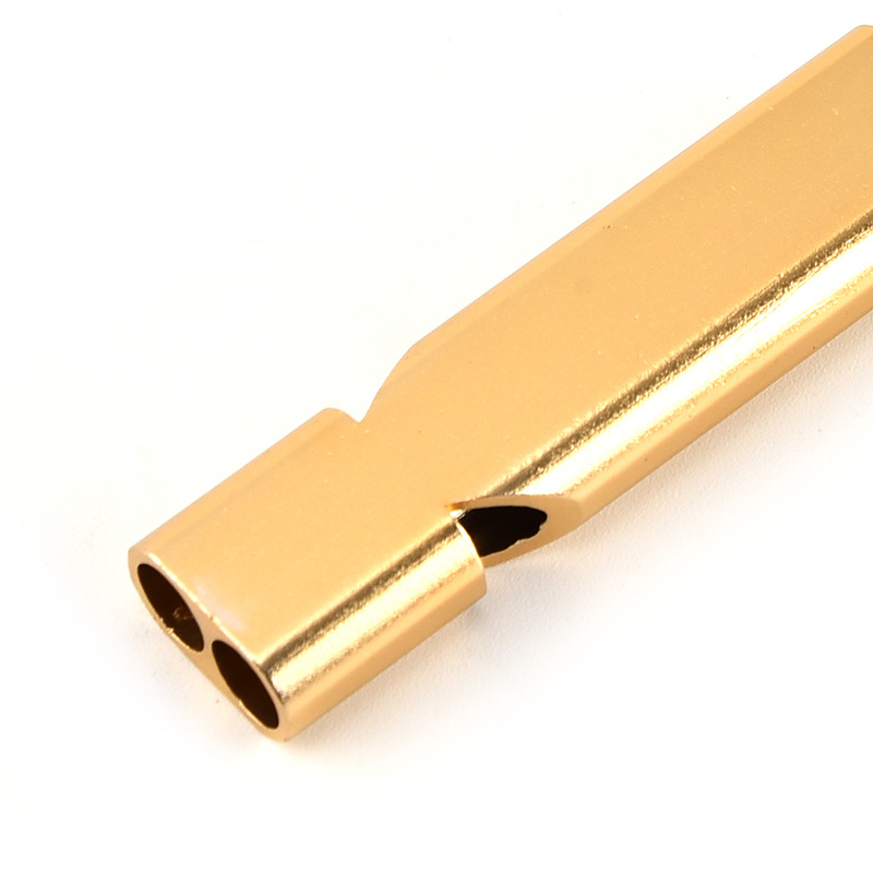 Double Tube Emergency/Survival Aluminum Whistle with Key Rin 4