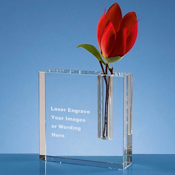 4" Square Crystal Bud Vase 4