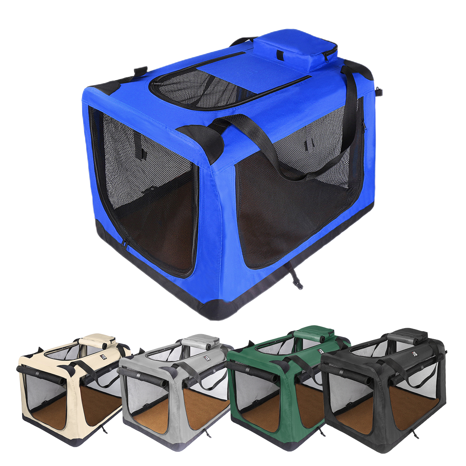 3-Door Folding Soft Dog Crate 1