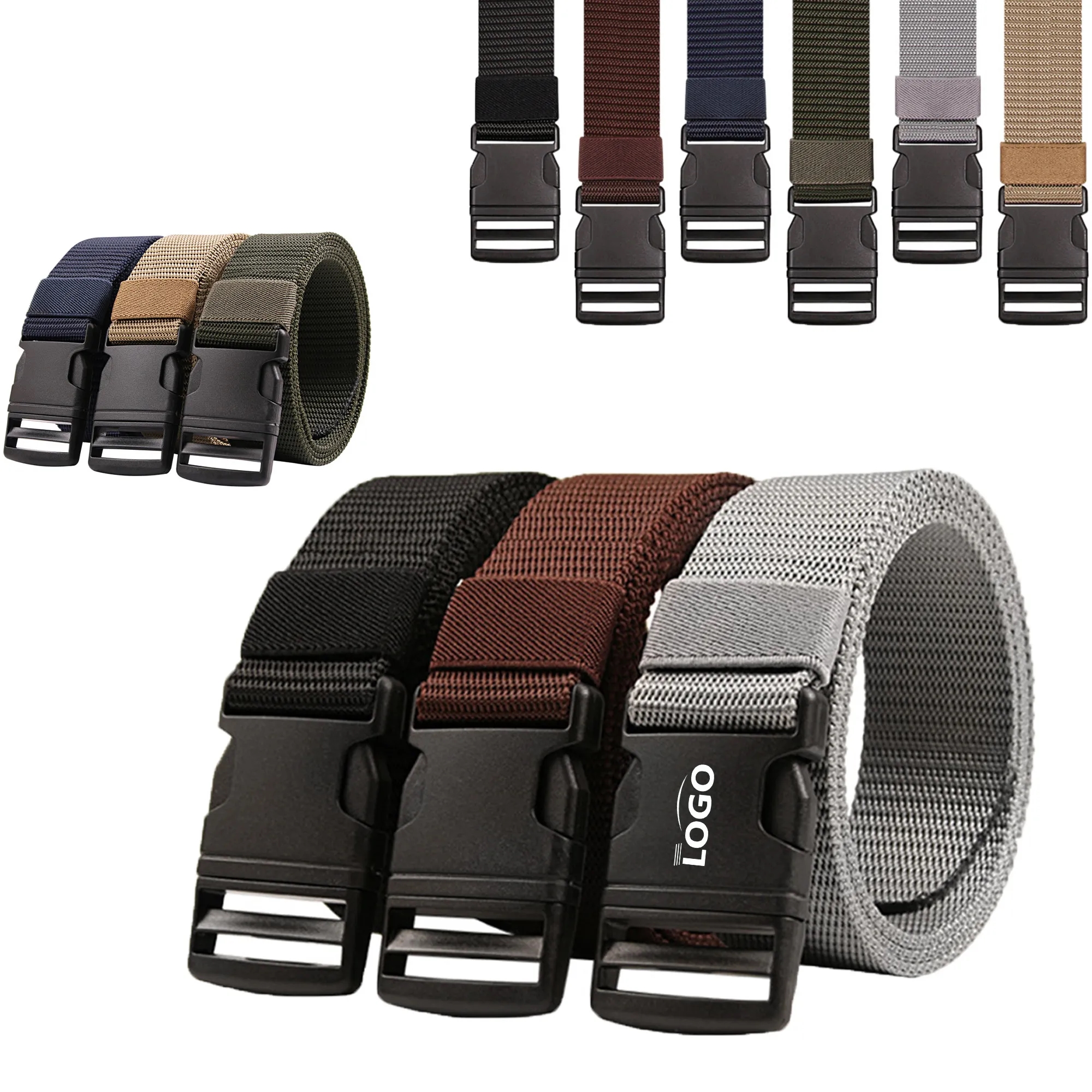 Men's Nylon Tactical Belt, No Metal, Outdoor And Casual