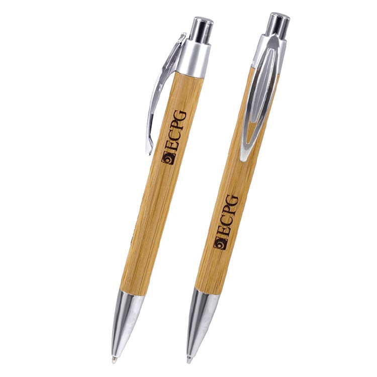 Palisade Bamboo Click Action Ballpoint Pen