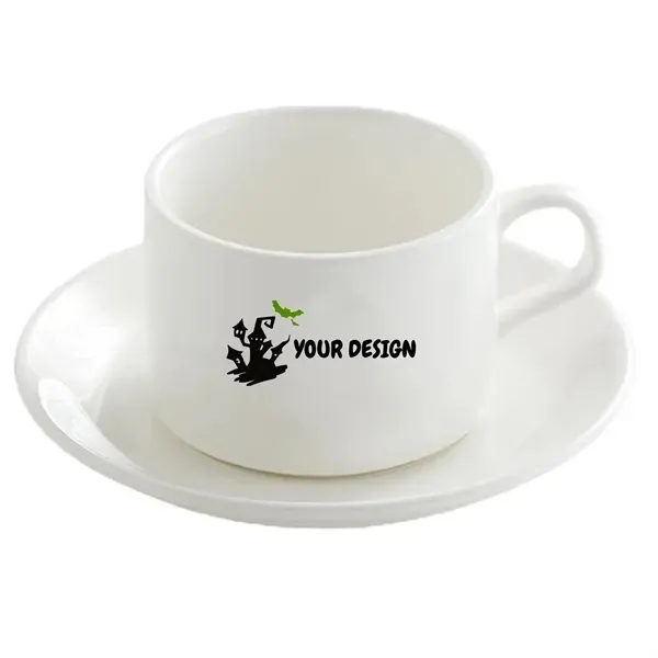 5 oz White Rim Cup and Saucer Set 2