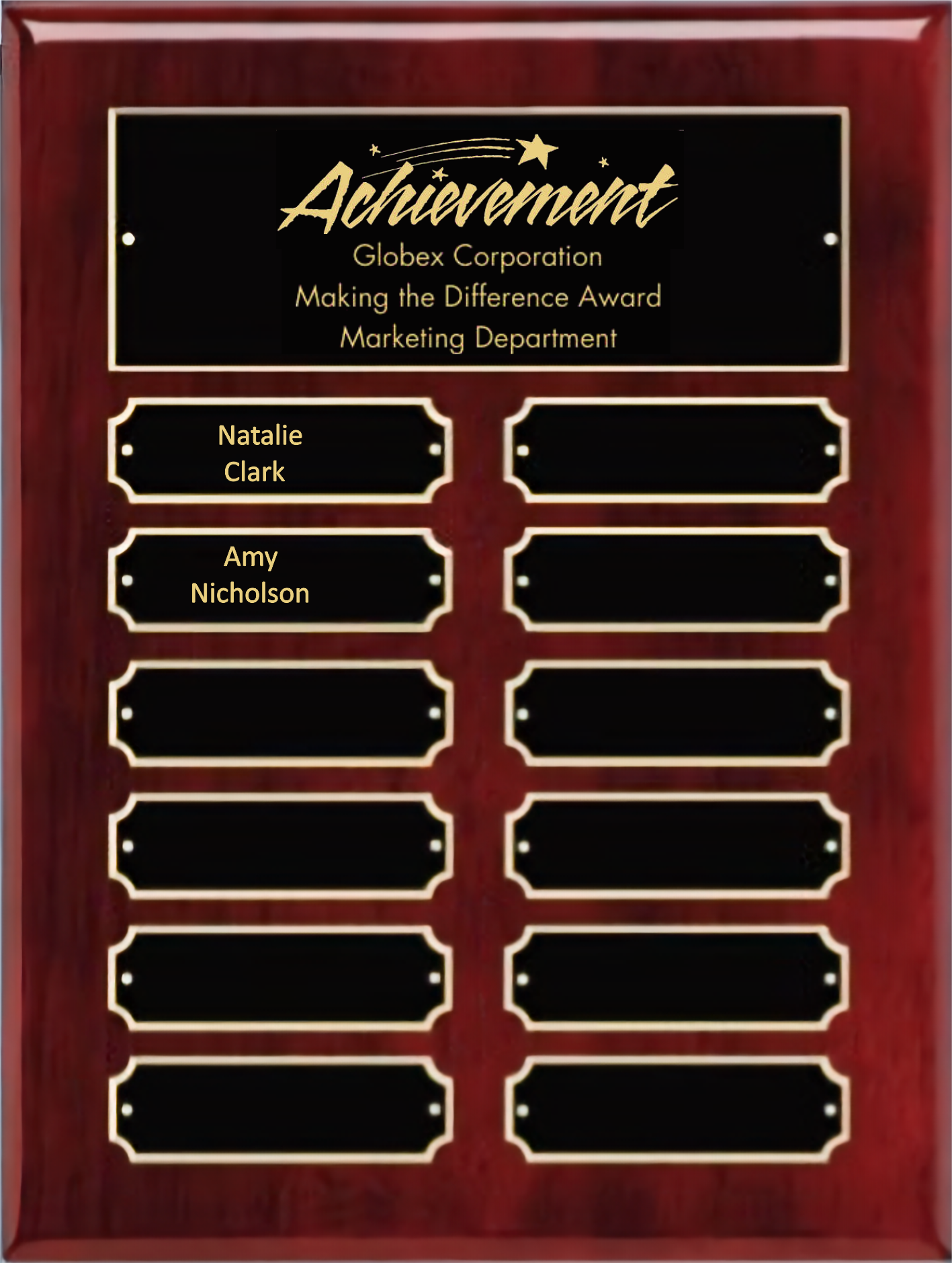 Perpetual Piano Finish Rosewood Plaque w/ 12 Plates 4