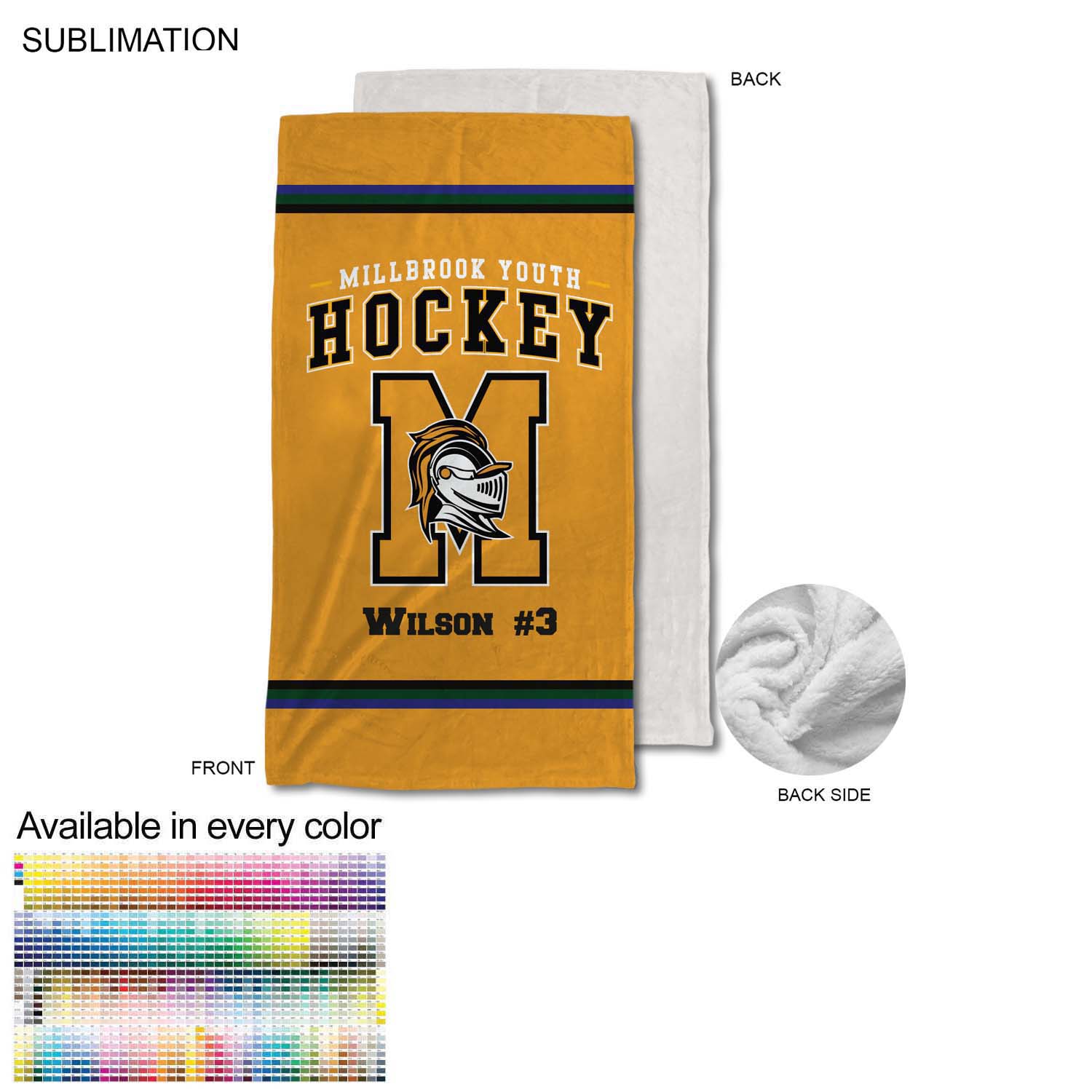Team Blanket in Plush and cozy Mink Flannel Fleece, 30x60, Stadium size, Sublimated edge to edge 4