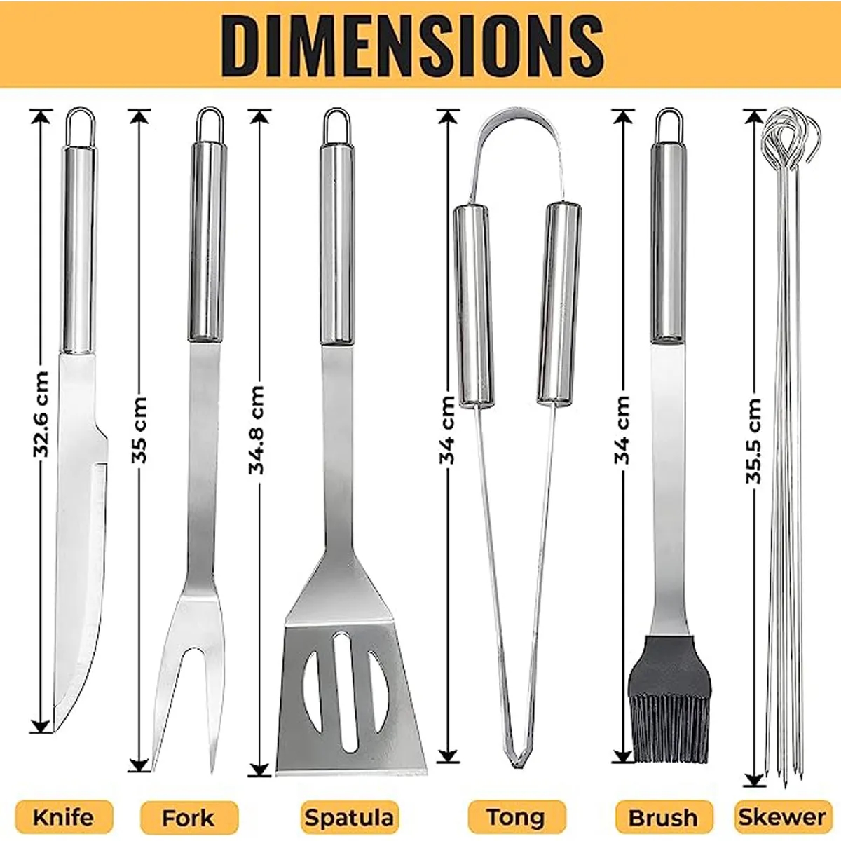 9 Packs Stainless Steel BBQ Grill Tool Set With Storage Bag 6