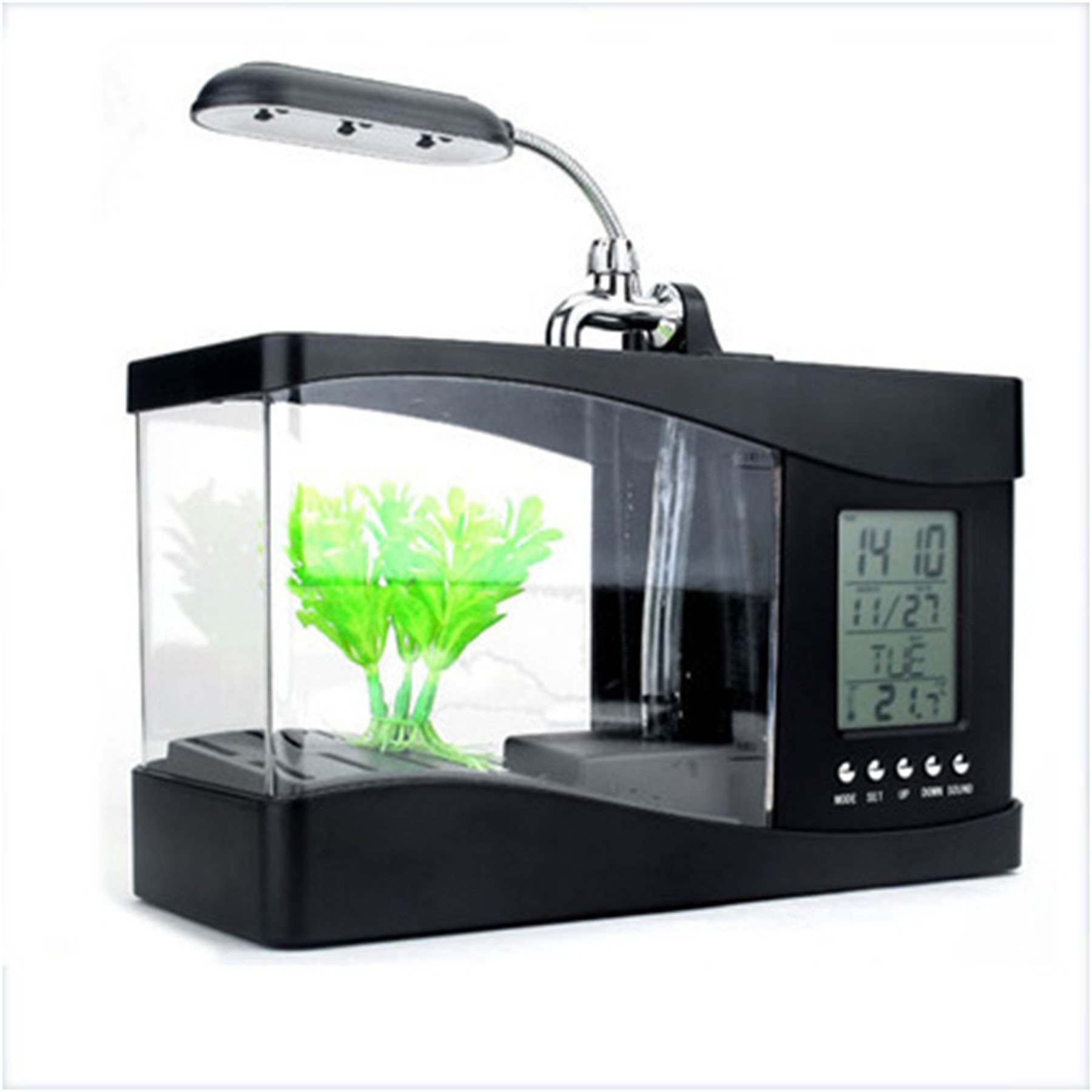 USB Mini Fish Tank W/Pen Holder Lamp Calendar 2