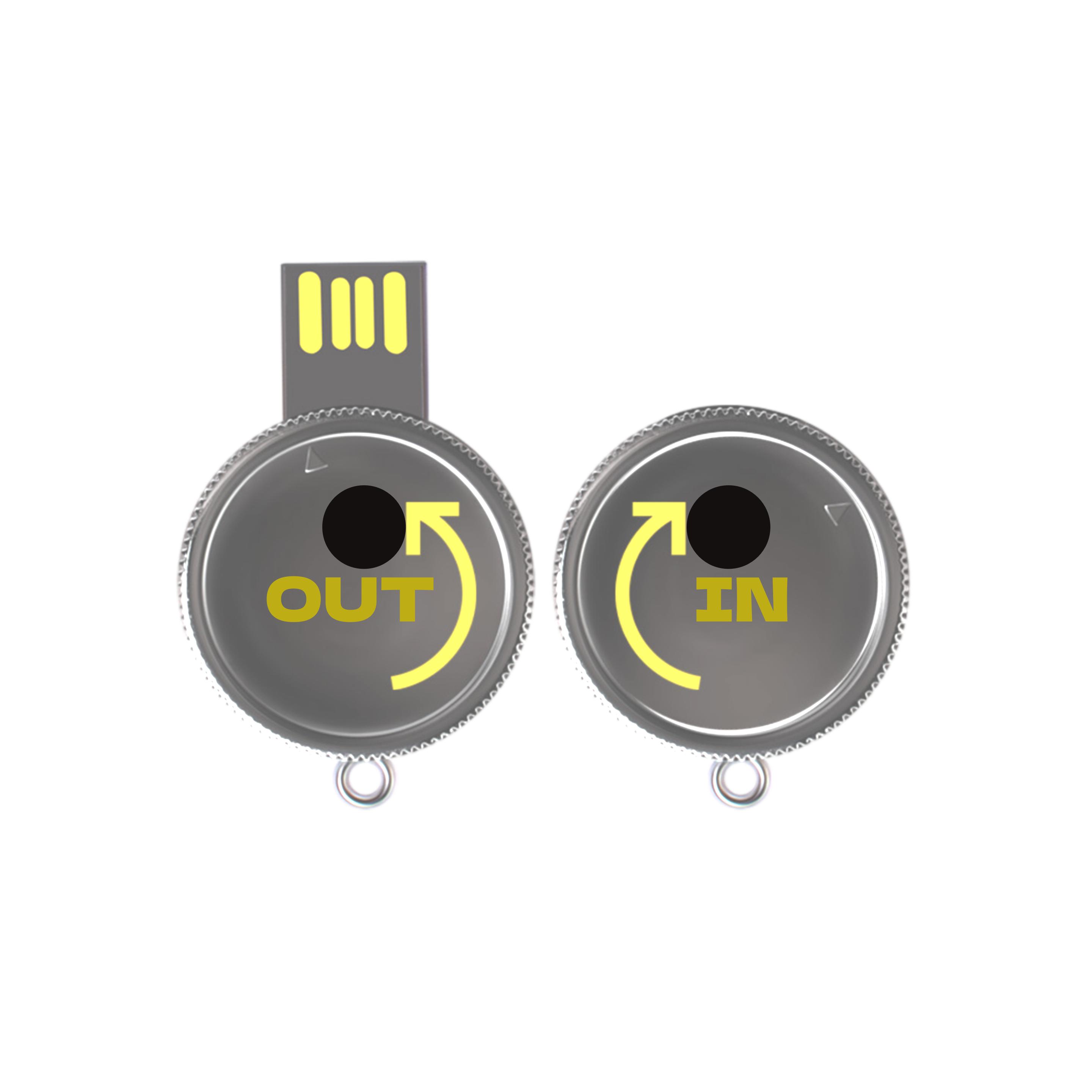 Round Metal Swivel USB Flash Drive 4GB 1