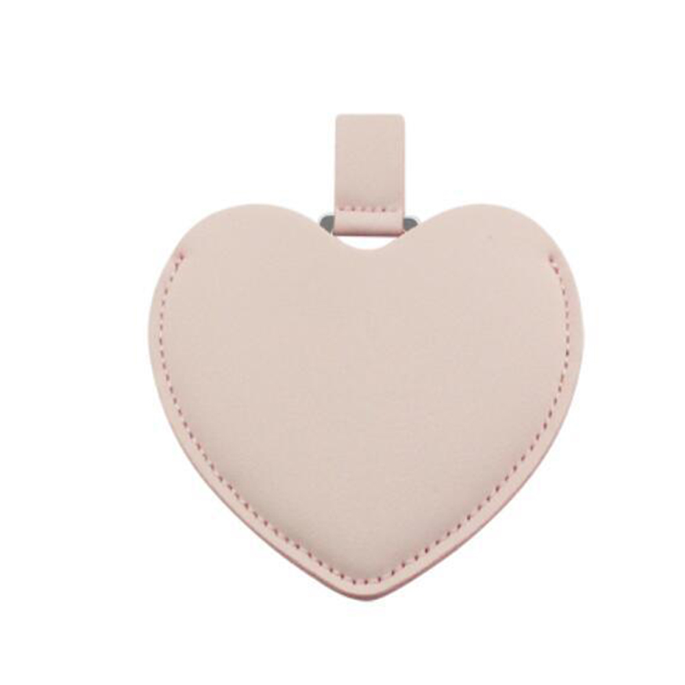 Portable stainless steel heart makeup mirror 7
