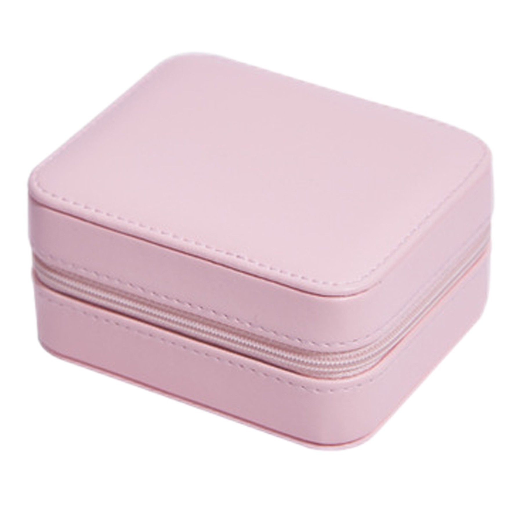 Pu Leather Small Rectangle Jewelry Case W/ Multi-Compartment 4