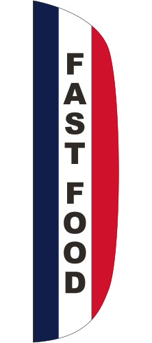 "FAST FOOD" 3' x 15' Message Flutter Flag 1