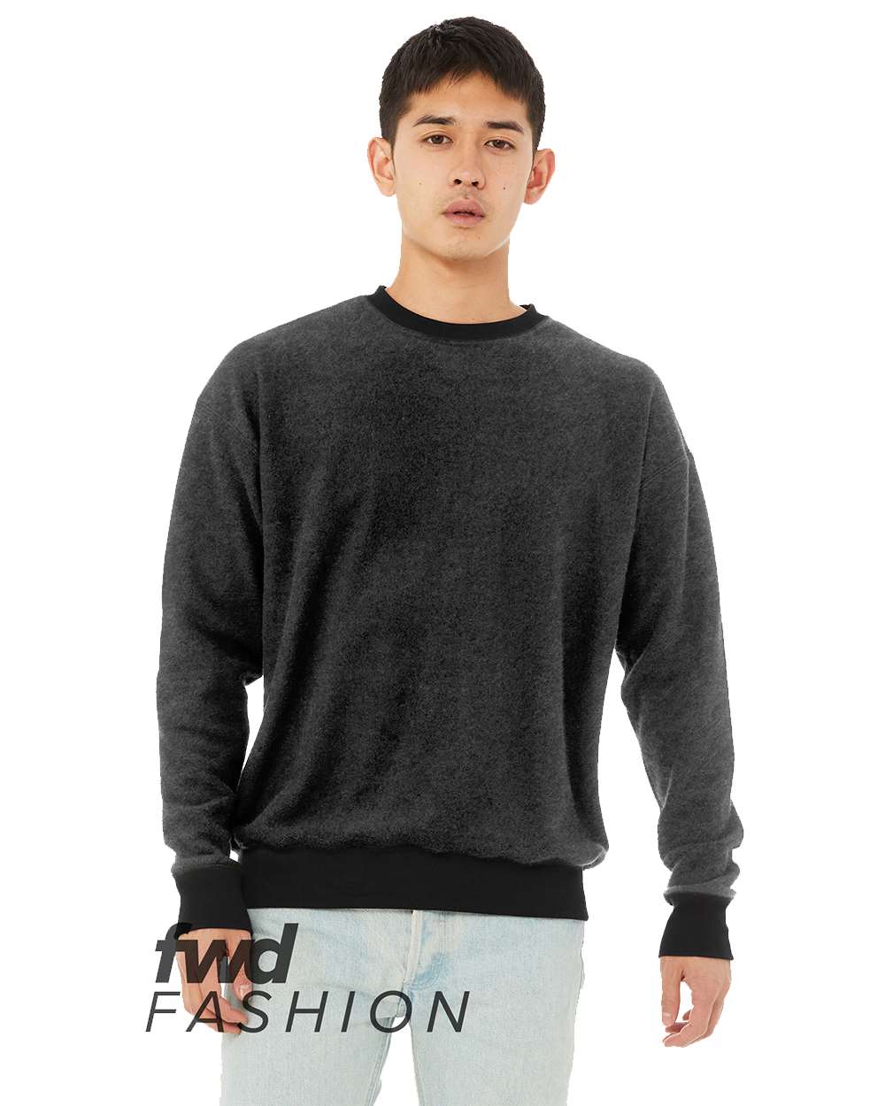 Unisex FWD Fashion Sueded Drop Shoulder Crewneck Sweatshirt - 3345 1