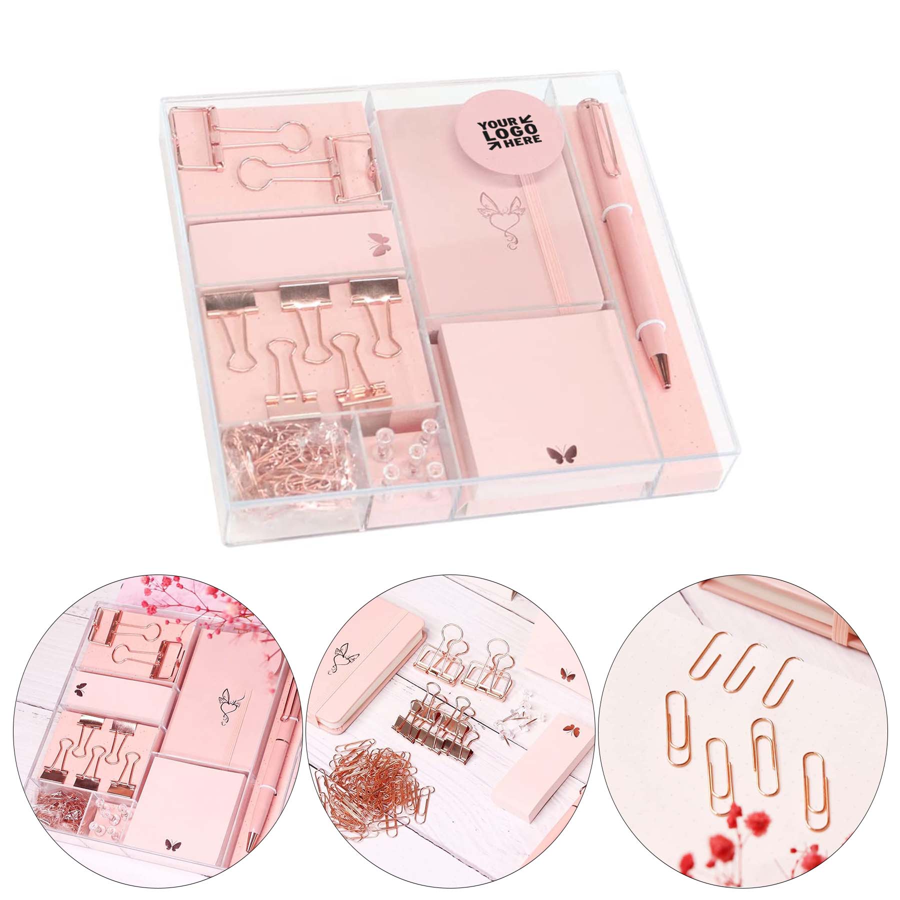 Rose Gold Stationery Kit Gift Set
